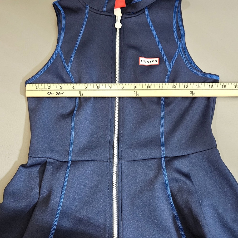 Hunter for Target Navy Blue Scuba Hooded Full Zip Sleeveless Dress Small - Picture 8 of 9